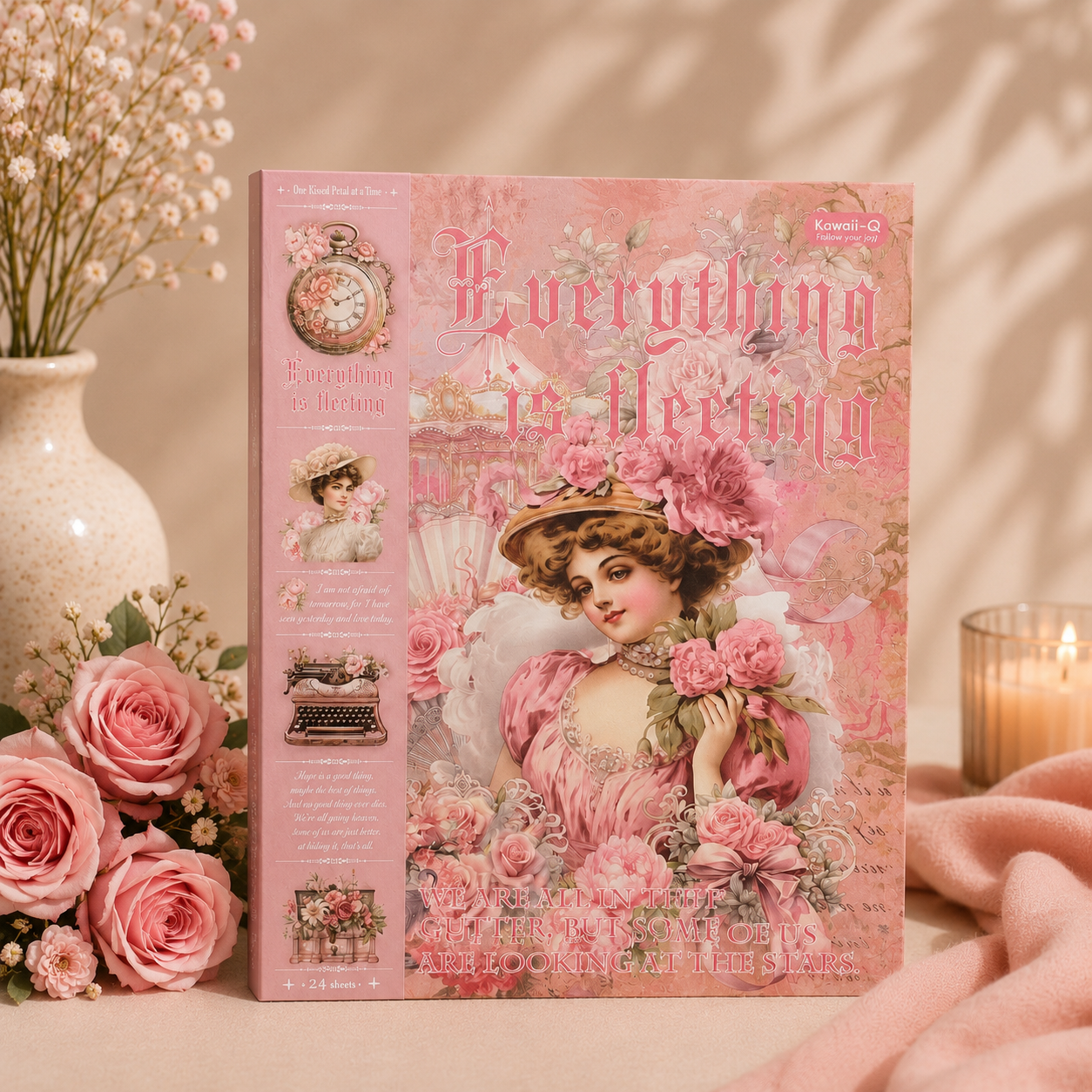 Vintage Victorian Floral Sticker Book Set | Kawaii Junk Journal Kit