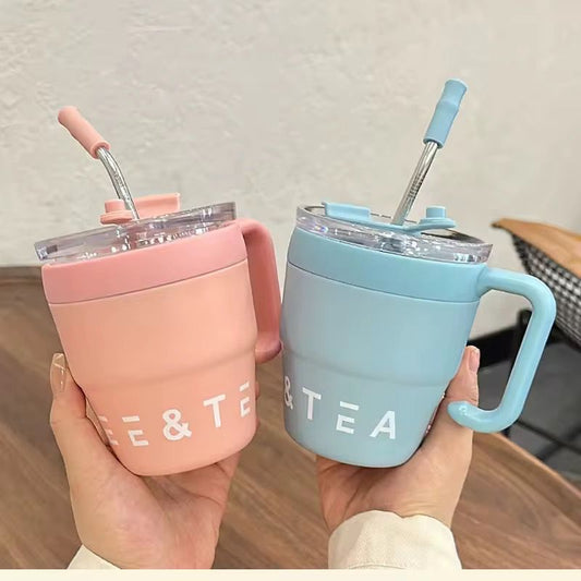Coffee & Tea Insulated Mug with Steel Straw