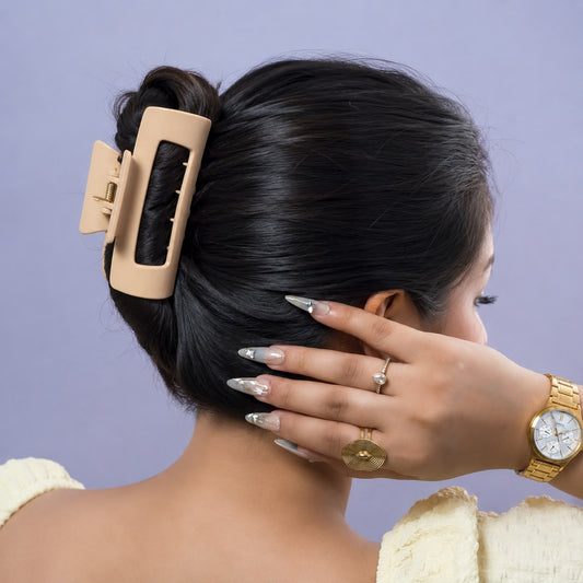 Flex Hair Claw Clip – Matte Round Edge | Non Breakable