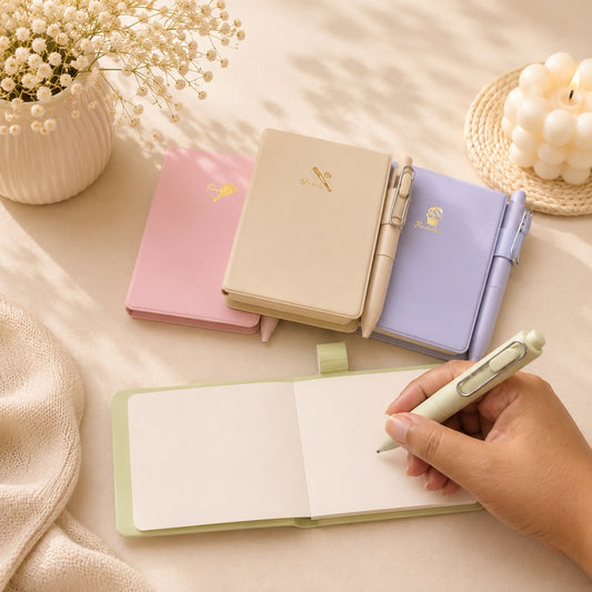 Minimal Pastel Pocket Notebook with Pen | Sports Theme