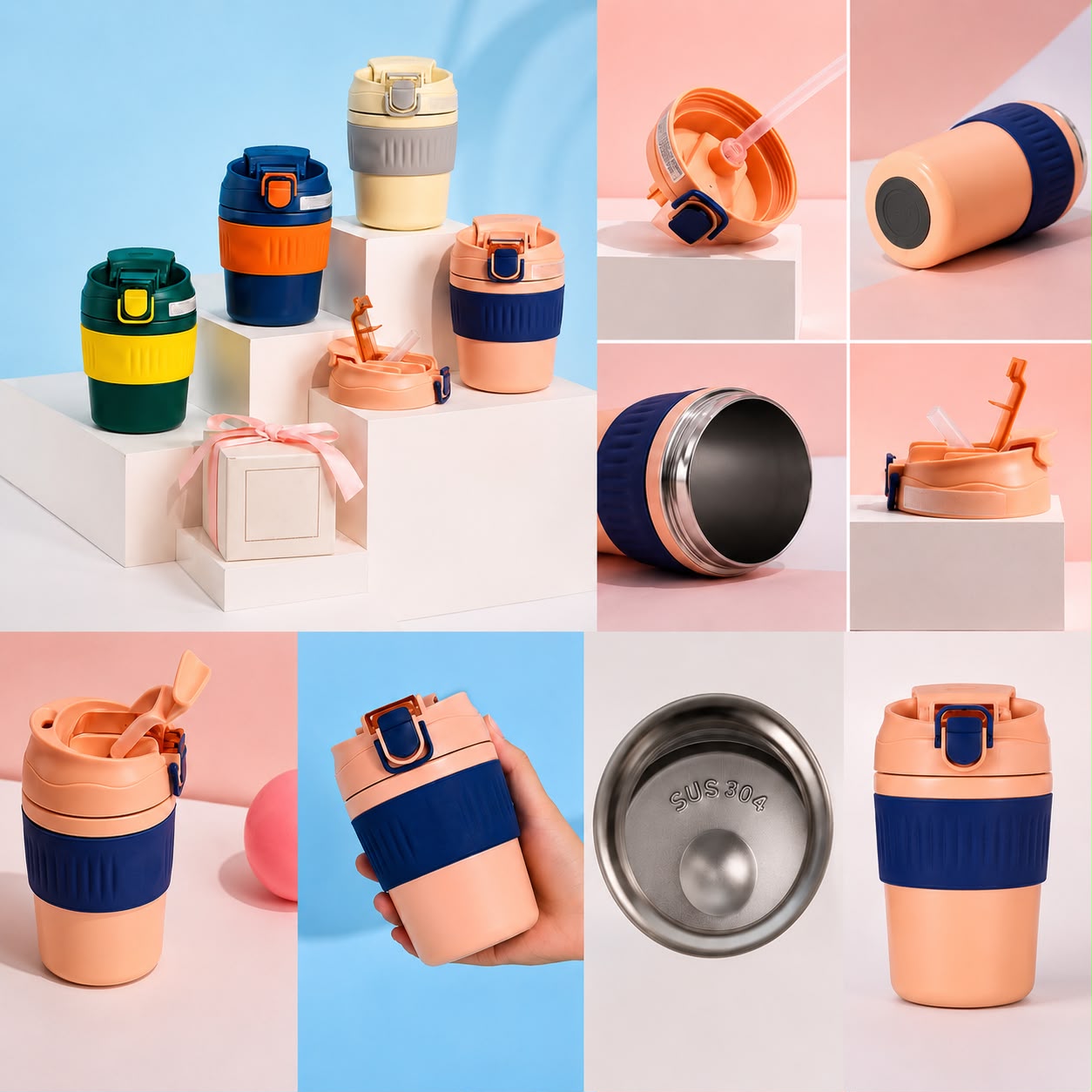 Insulated Sipper Bottle with Straw Lid | SUS304 Stainless Steel | 350ml & 480ml