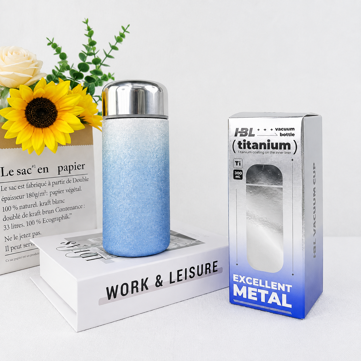 Titanium Double wall Vacuum Insulated Flask Bottle