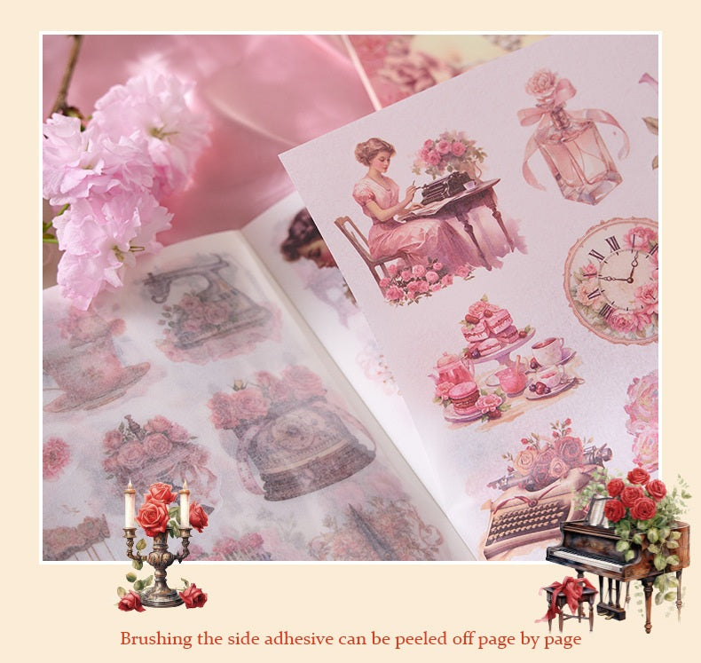Vintage Victorian Floral Sticker Book Set | Kawaii Junk Journal Kit