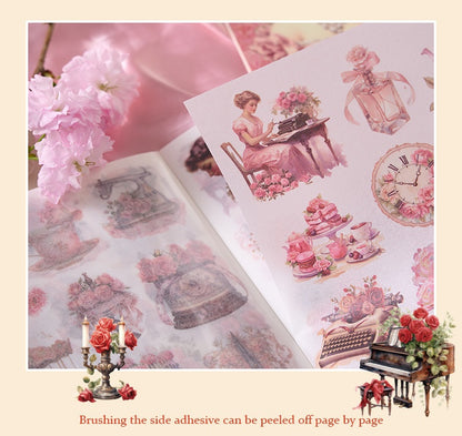 Vintage Victorian Floral Sticker Book Set | Kawaii Junk Journal Kit