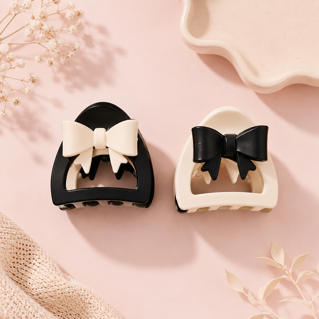 Bow Hair Claw Clip – Pastel Kawaii Collection