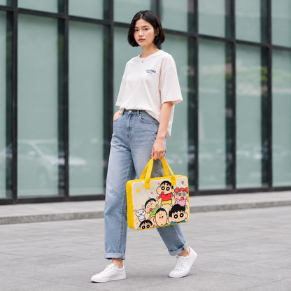 Kawaii Cartoon Tote Bag | Cute Anime Print Handbag with Zipper | Study & Travel Bag