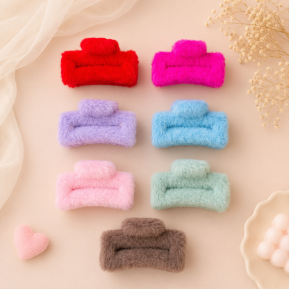 Soft Furry Hair Claw Clip