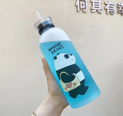We Babe Bears Frosted Water Bottle with Straw