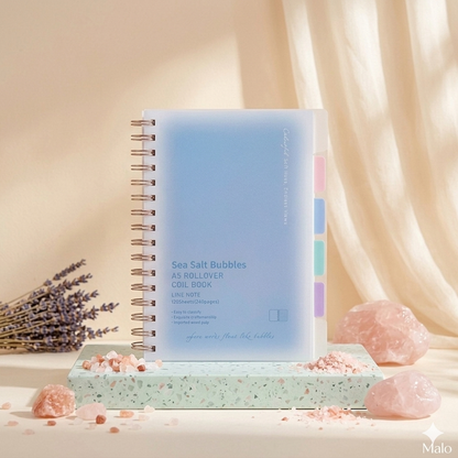 Sea Salt Bubbles A5 Rollover Coil Notebook | Pastel Kawaii Stationery