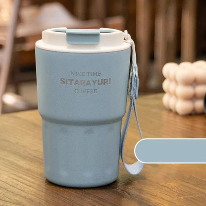 Sitarayuri Insulated Coffee Tumbler | Premium Stainless Steel Travel Mug with Wrist Strap