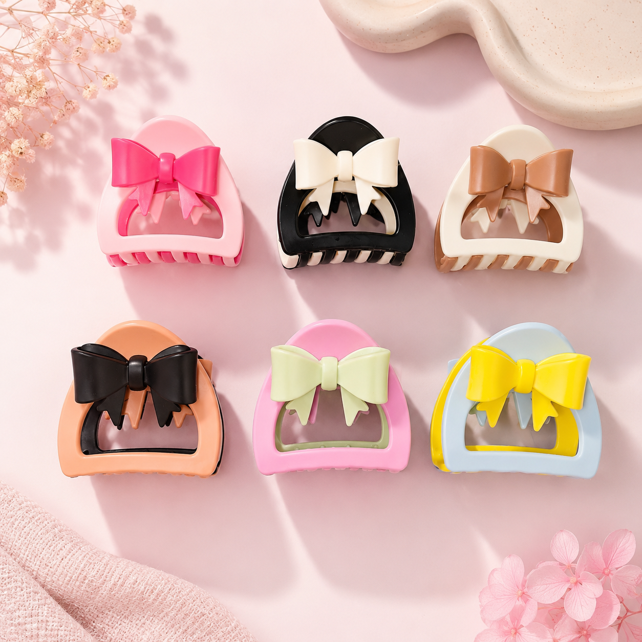 Bow Hair Claw Clip – Pastel Kawaii Collection