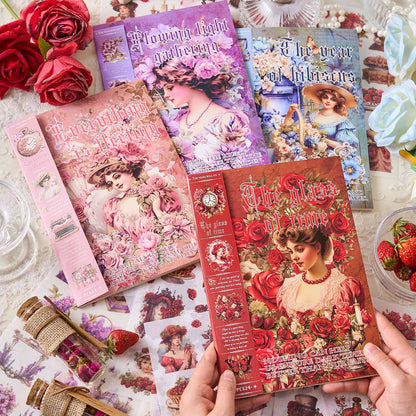 Vintage Victorian Floral Sticker Book Set | Kawaii Junk Journal Kit