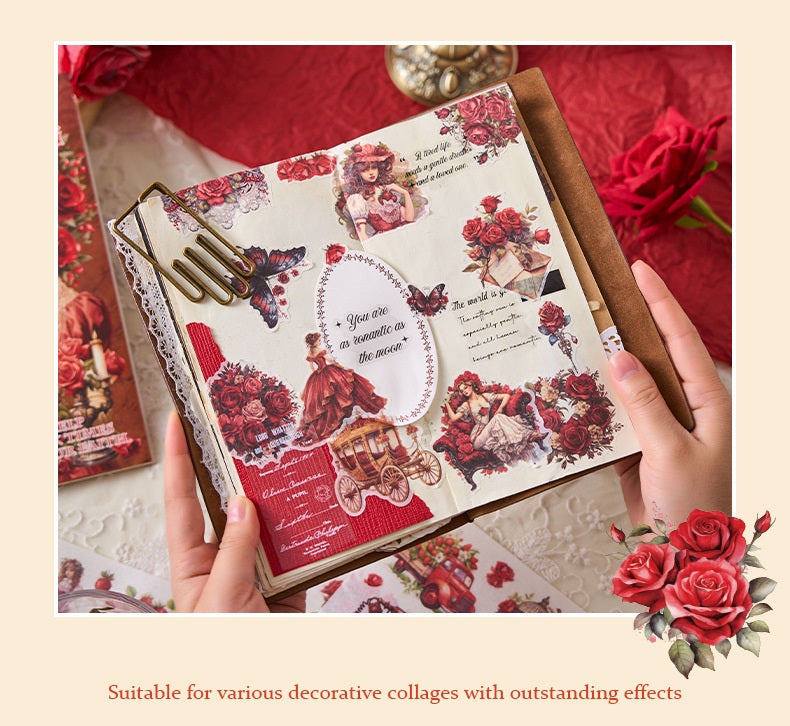 Vintage Victorian Floral Sticker Book Set | Kawaii Junk Journal Kit