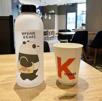 We Babe Bears Frosted Water Bottle with Straw