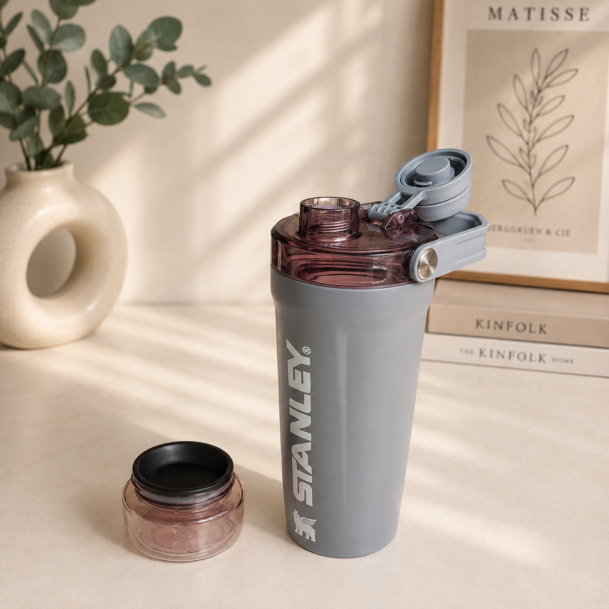 Stanley inspired Activate Shaker Bottle | Insulated Protein Shaker with Storage Pod