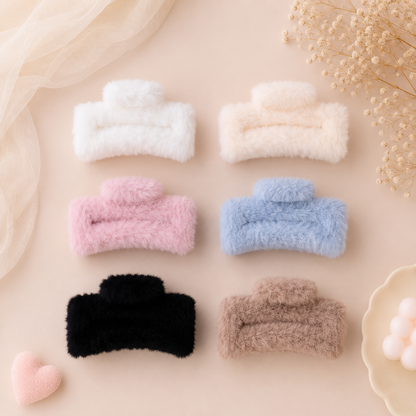 Soft Furry Hair Claw Clip