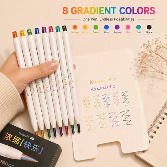 Aurora Gradient Pencils – No-Sharpen Push-Up Colour Pencil Set