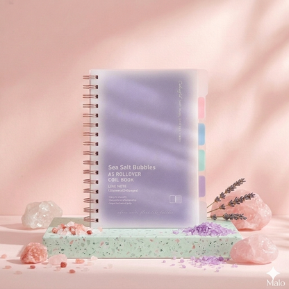 Sea Salt Bubbles A5 Rollover Coil Notebook | Pastel Kawaii Stationery