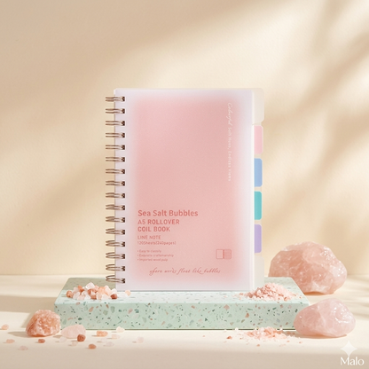 Sea Salt Bubbles A5 Rollover Coil Notebook | Pastel Kawaii Stationery