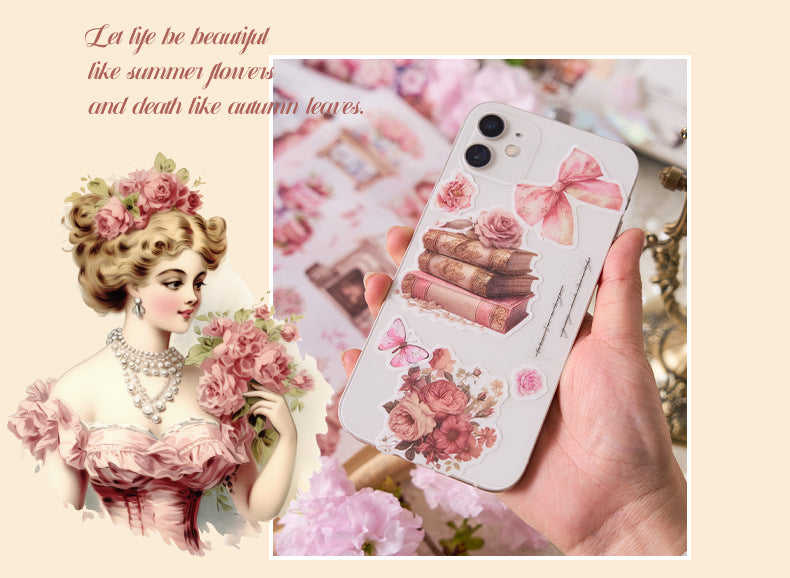 Vintage Victorian Floral Sticker Book Set | Kawaii Junk Journal Kit