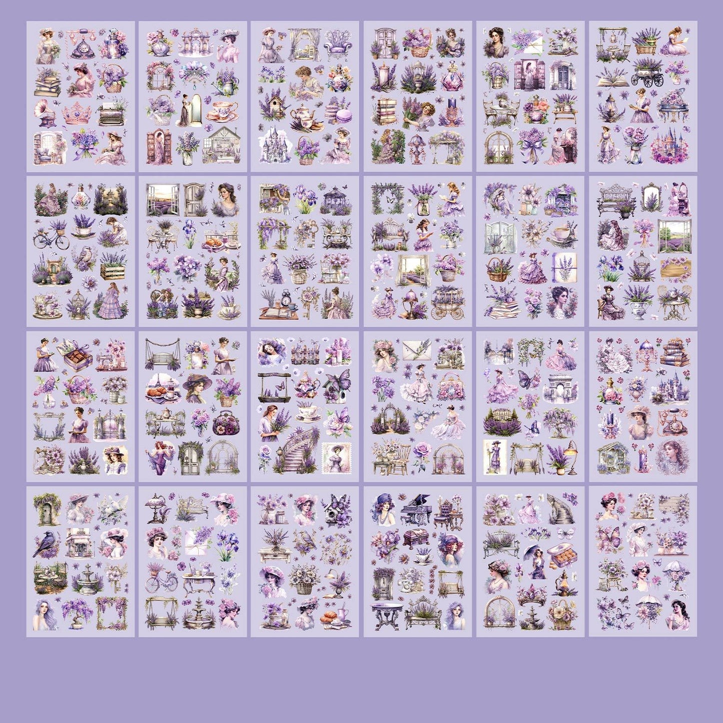 Vintage Victorian Floral Sticker Book Set | Kawaii Junk Journal Kit