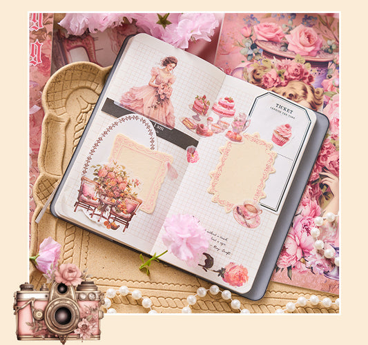 Vintage Victorian Floral Sticker Book Set | Kawaii Junk Journal Kit