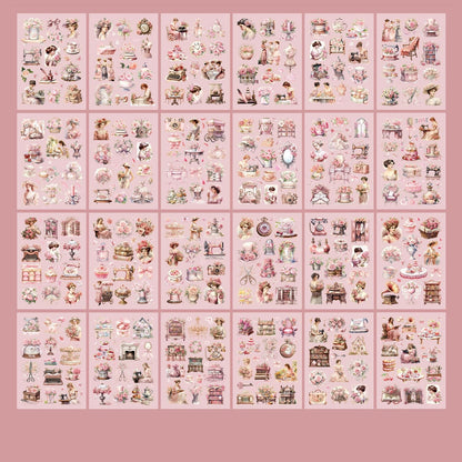 Vintage Victorian Floral Sticker Book Set | Kawaii Junk Journal Kit