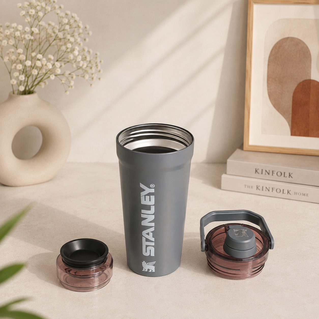 Stanley inspired Activate Shaker Bottle | Insulated Protein Shaker with Storage Pod