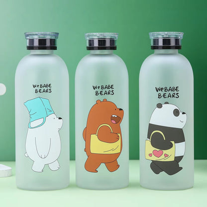We Babe Bears Frosted Water Bottle with Straw