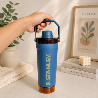Stanley inspired Activate Shaker Bottle | Insulated Protein Shaker with Storage Pod
