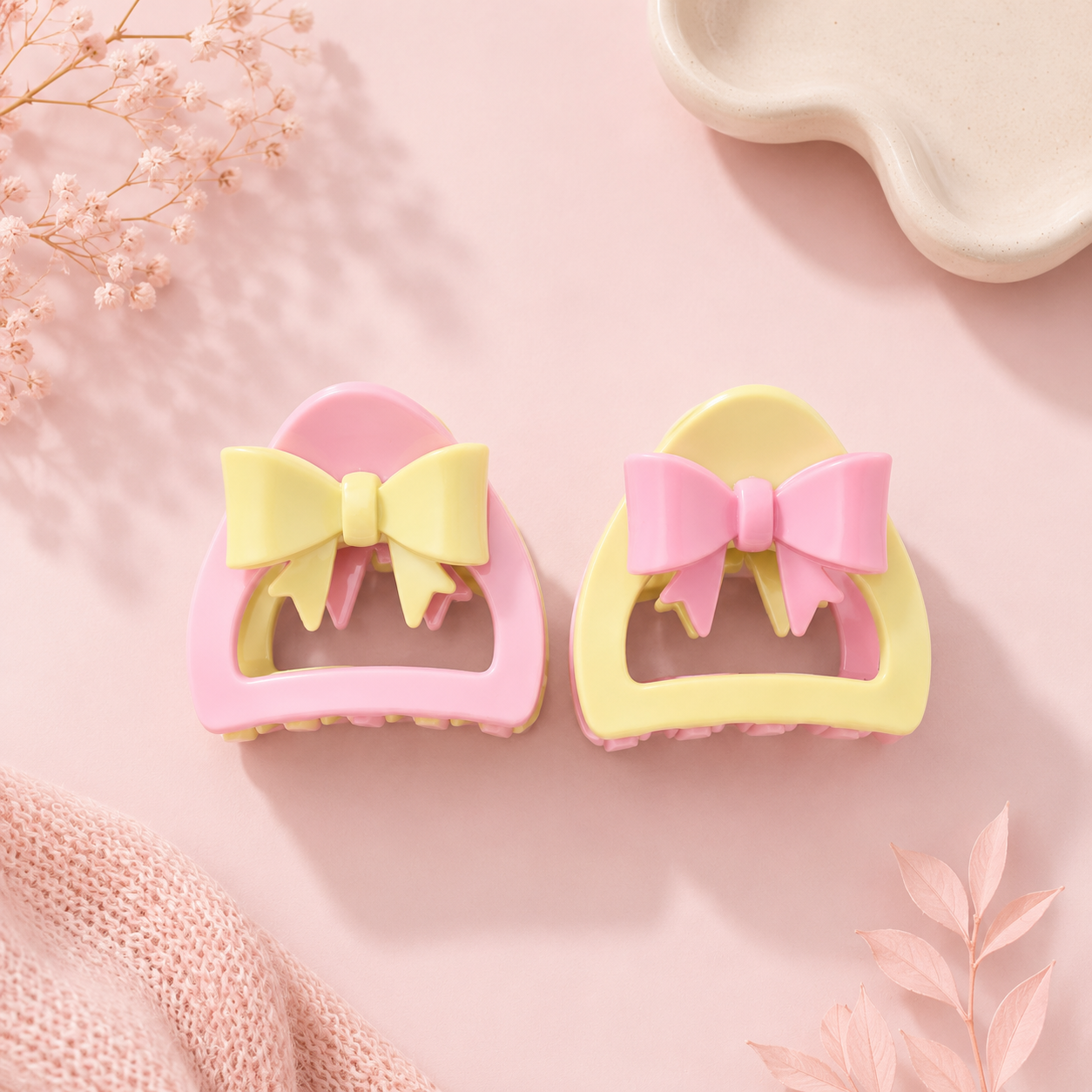 Bow Hair Claw Clip – Pastel Kawaii Collection