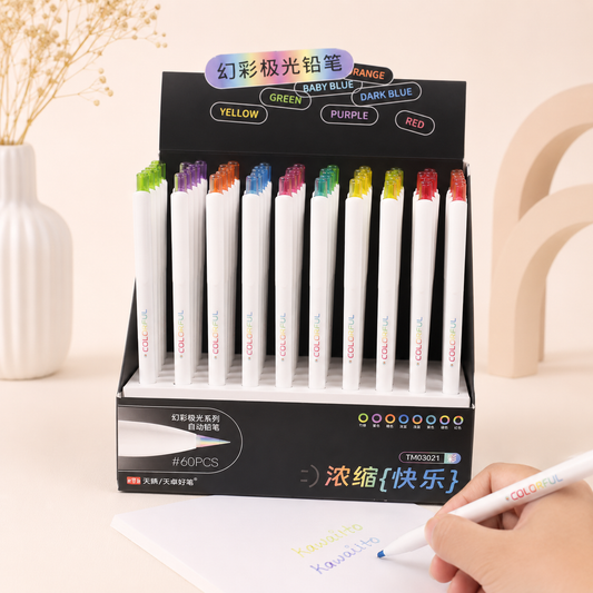 Aurora Gradient Pencils – No-Sharpen Push-Up Colour Pencil Set