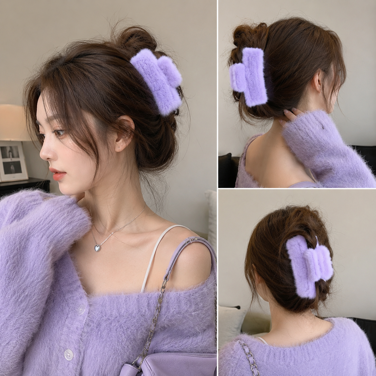 Soft Furry Hair Claw Clip