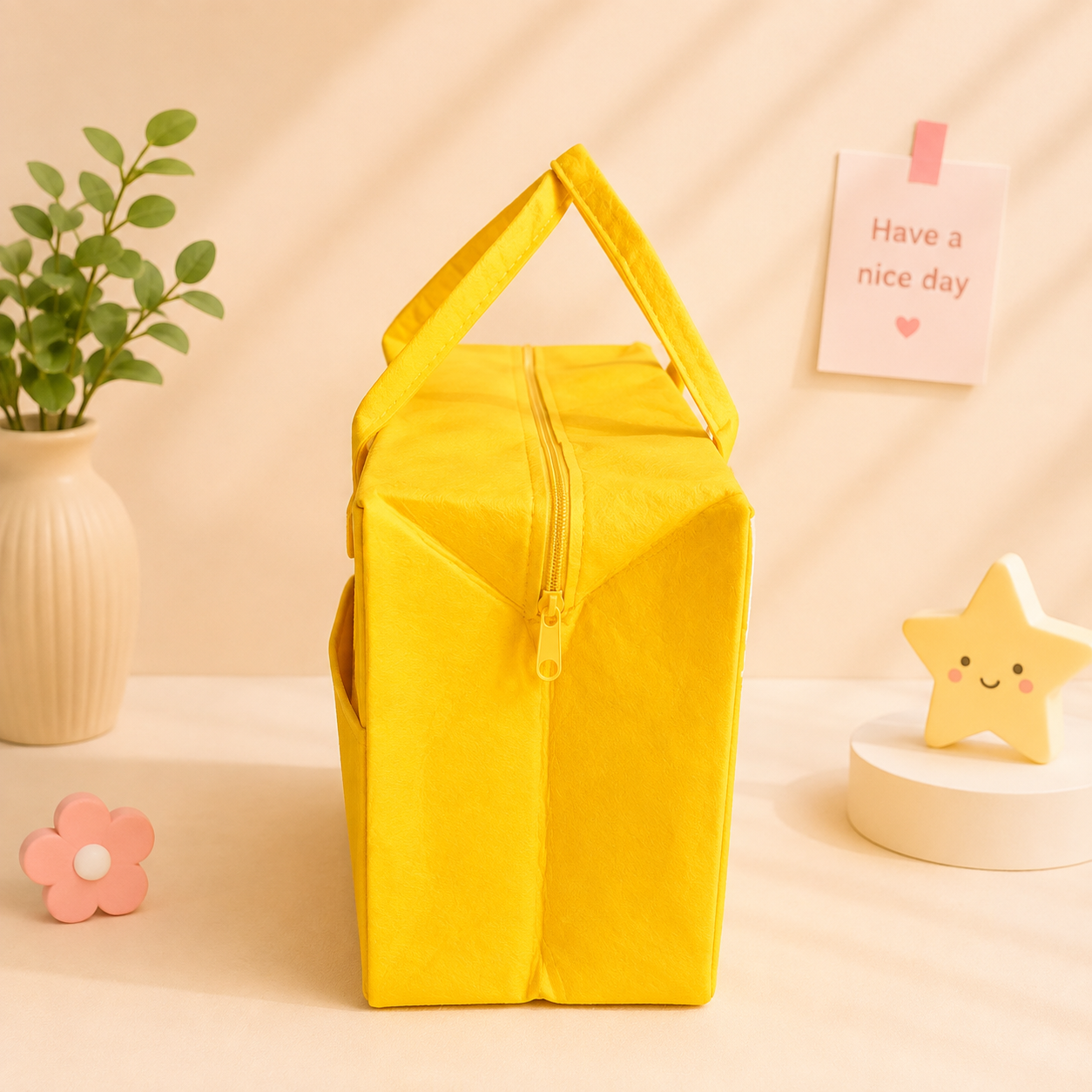 Kawaii Cartoon Tote Bag | Cute Anime Print Handbag with Zipper | Study & Travel Bag