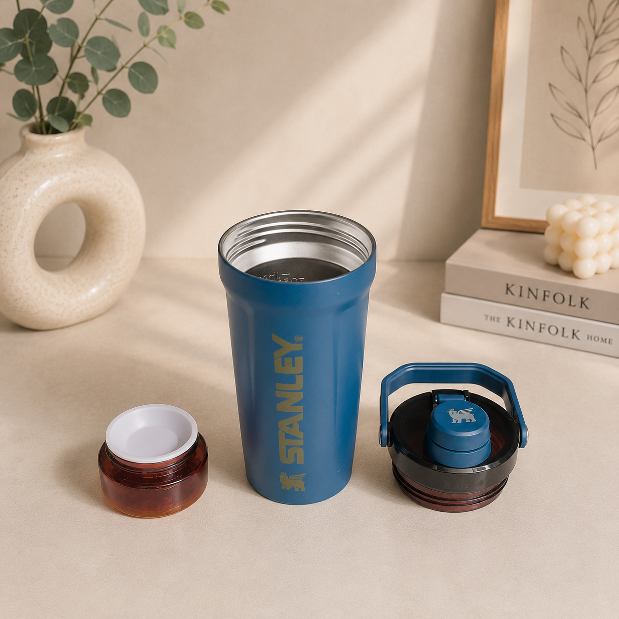 Stanley inspired Activate Shaker Bottle | Insulated Protein Shaker with Storage Pod