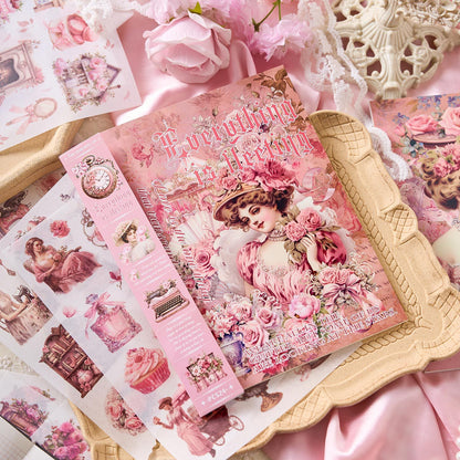 Vintage Victorian Floral Sticker Book Set | Kawaii Junk Journal Kit