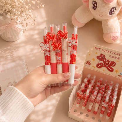 Lucky Pony Erasable Gel Pen | Kawaii Blue Ink Pen | 0.5mm ST Nib ( Random)