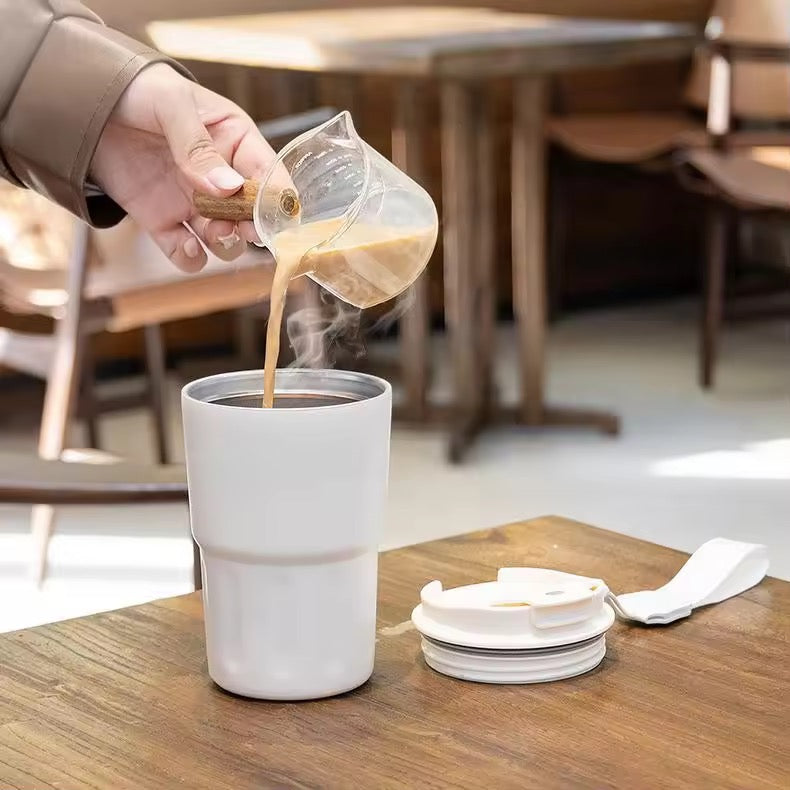 Sitarayuri Insulated Coffee Tumbler | Premium Stainless Steel Travel Mug with Wrist Strap