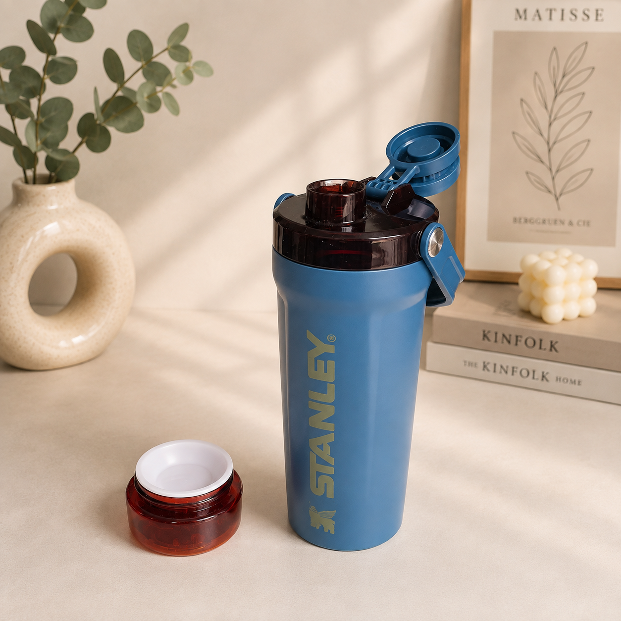 Stanley inspired Activate Shaker Bottle | Insulated Protein Shaker with Storage Pod