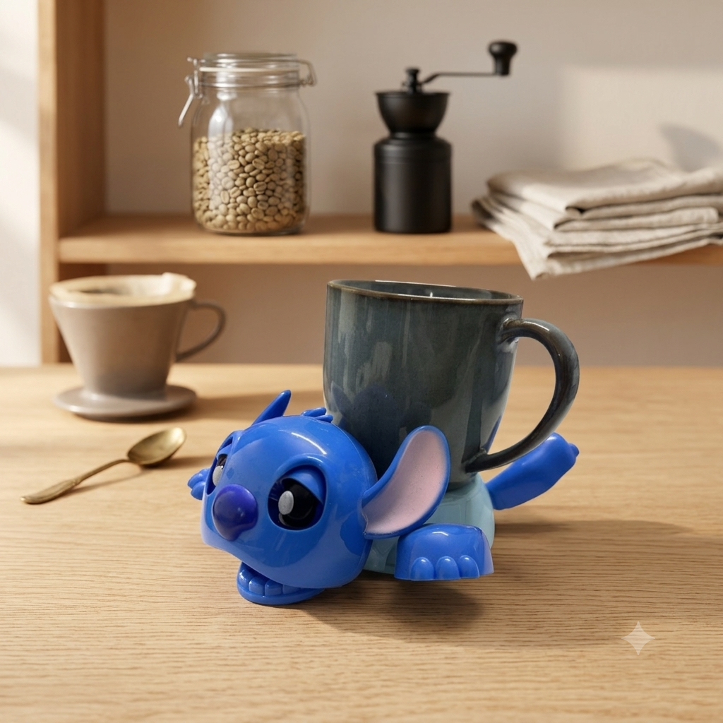 Turtle & Stitch Cup Holder Coaster – Cute Desk Cup Stand | Kawaii Home Decor