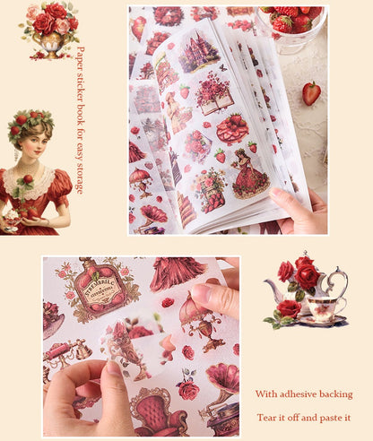 Vintage Victorian Floral Sticker Book Set | Kawaii Junk Journal Kit