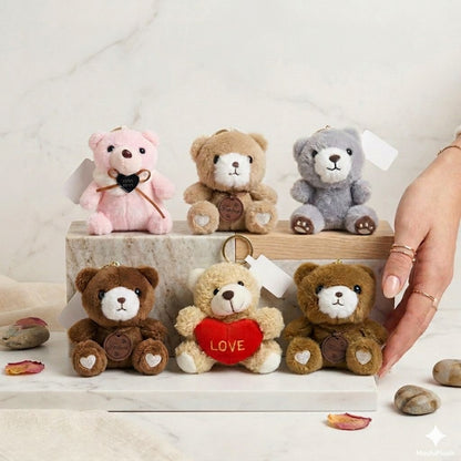 Teddy Bear Plushie Bag Charm | Kawaii Bear Keychain in Multiple Styles