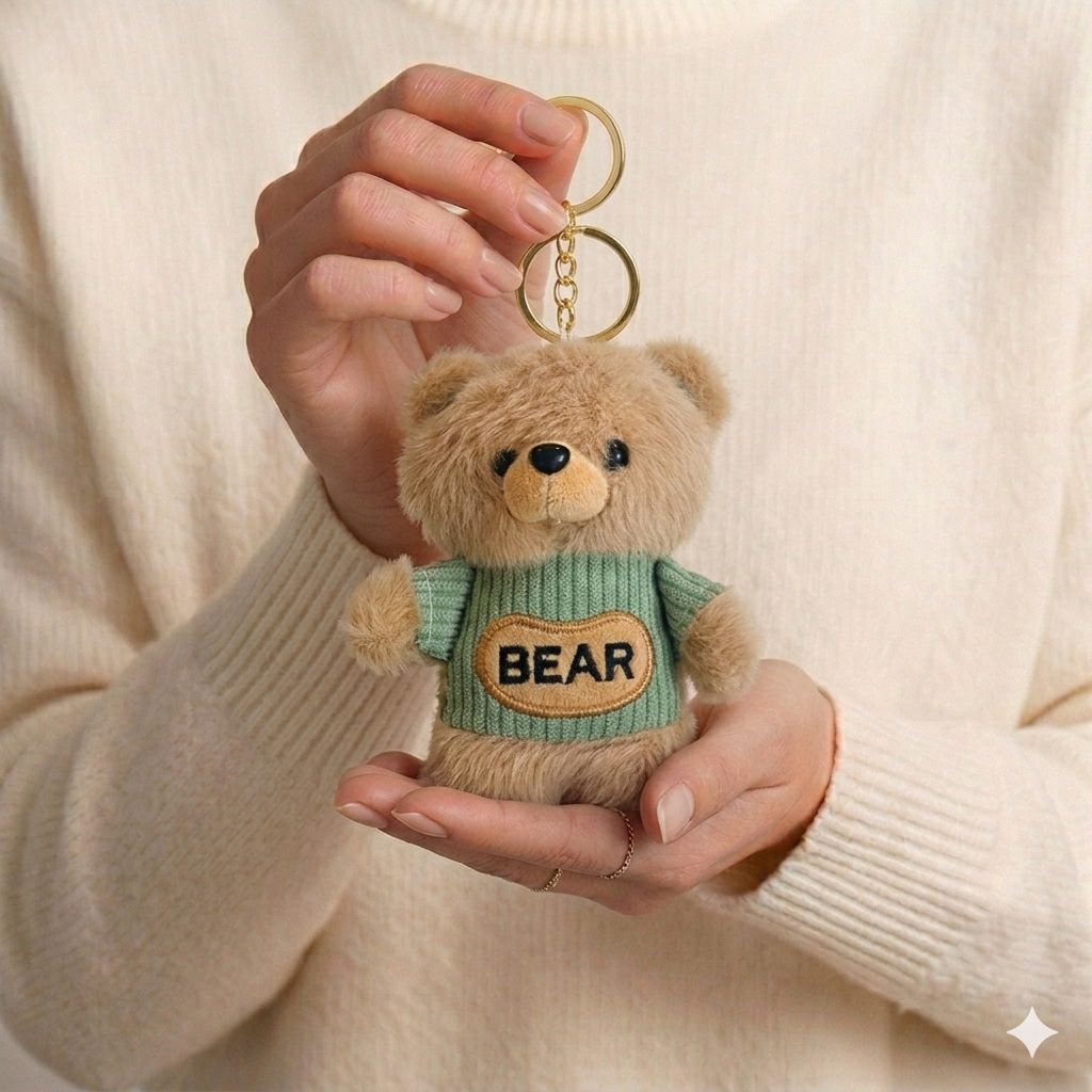 Dressed-Up Teddy Bear Plushie Bag Charm | Kawaii Bear Keychain in 6 Styles