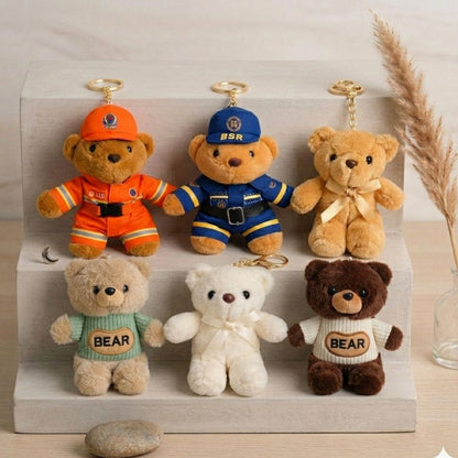 Dressed-Up Teddy Bear Plushie Bag Charm | Kawaii Bear Keychain in 6 Styles