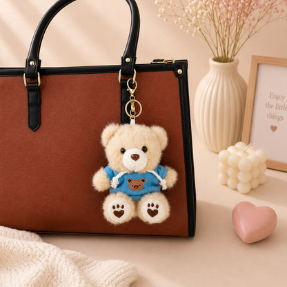 Hoodie Teddy Bear Plushie Keychain – Kawaii Bear Bag Charm