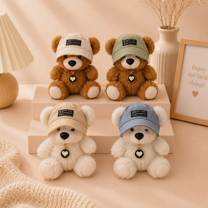 Cap Bear Plushie Keychain – Teddy Bag Charm
