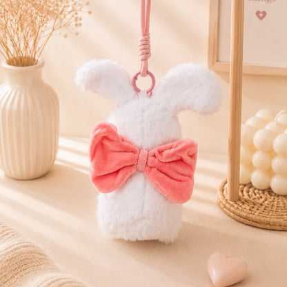Bow Bunny Plushie Keychain – Kawaii Rabbit Bag Charm