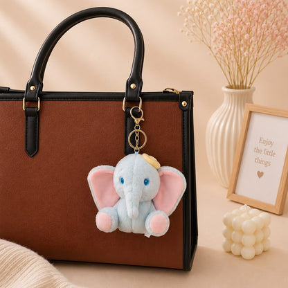 Baby Elephant Plushie Keychain – Soft Kawaii Bag Charm