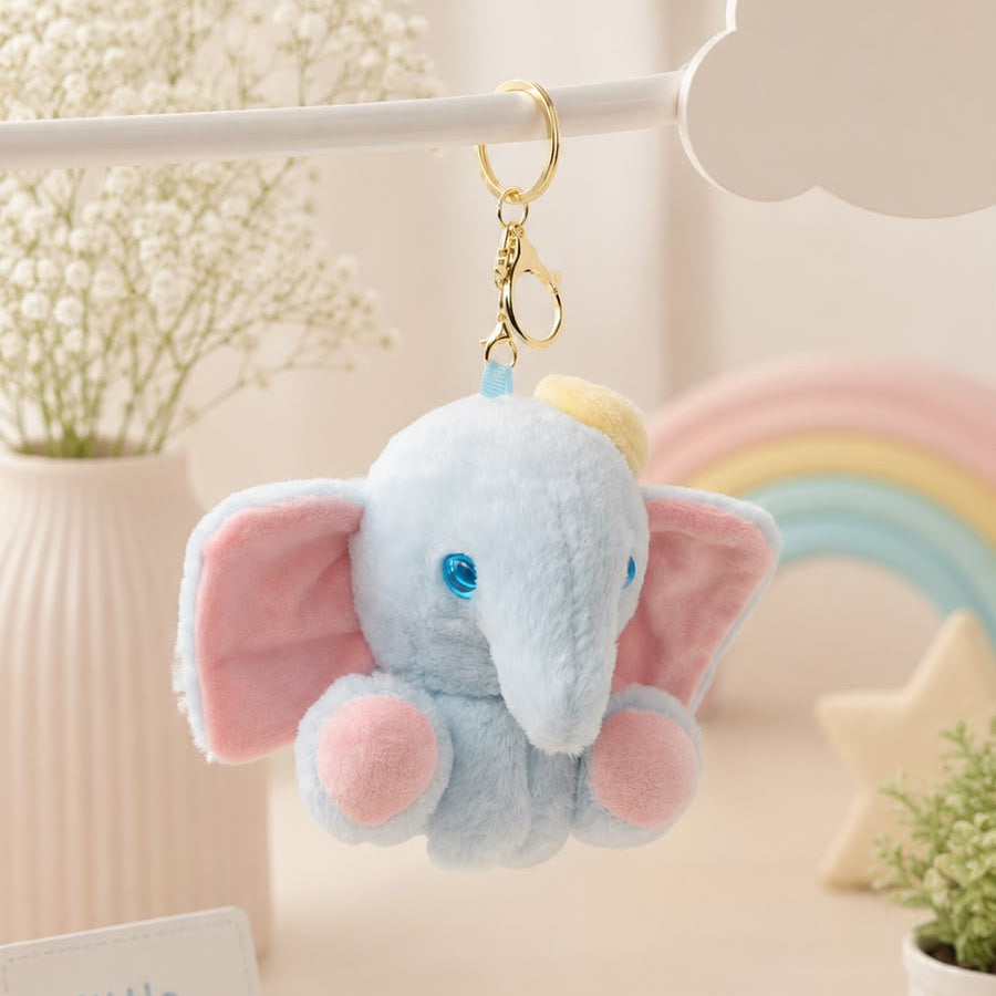 Baby Elephant Plushie Keychain – Soft Kawaii Bag Charm