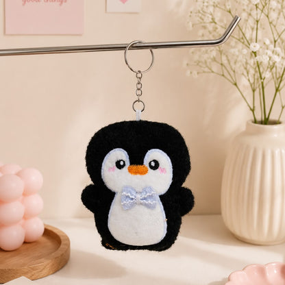 Bow Tie Penguin Plushie Keychain – Kawaii Bird Bag Charm